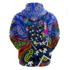 Autism Awareness Australia Geelong Cats Zip Hoodie Aboriginal Indigenous Art