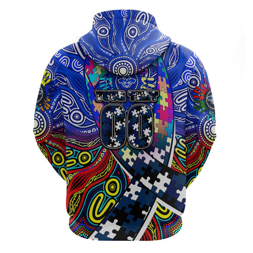 Autism Awareness Australia Geelong Cats Zip Hoodie Aboriginal Indigenous Art
