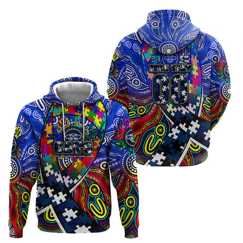 Autism Awareness Australia Geelong Cats Zip Hoodie Aboriginal Indigenous Art