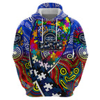Autism Awareness Australia Geelong Cats Zip Hoodie Aboriginal Indigenous Art