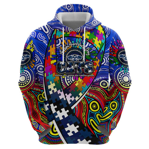 Autism Awareness Australia Geelong Cats Zip Hoodie Aboriginal Indigenous Art
