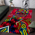 Autism Awareness Australia Melbourne Demons Area Rug Aboriginal Indigenous Art