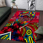 Autism Awareness Australia Melbourne Demons Area Rug Aboriginal Indigenous Art