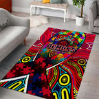 Autism Awareness Australia Melbourne Demons Area Rug Aboriginal Indigenous Art
