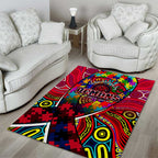 Autism Awareness Australia Melbourne Demons Area Rug Aboriginal Indigenous Art