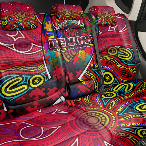 Autism Awareness Australia Melbourne Demons Back Car Seat Cover Aboriginal Indigenous Art