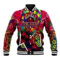 Autism Awareness Australia Melbourne Demons Baseball Jacket Aboriginal Indigenous Art