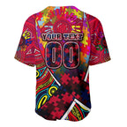 Autism Awareness Australia Melbourne Demons Baseball Jersey Aboriginal Indigenous Art