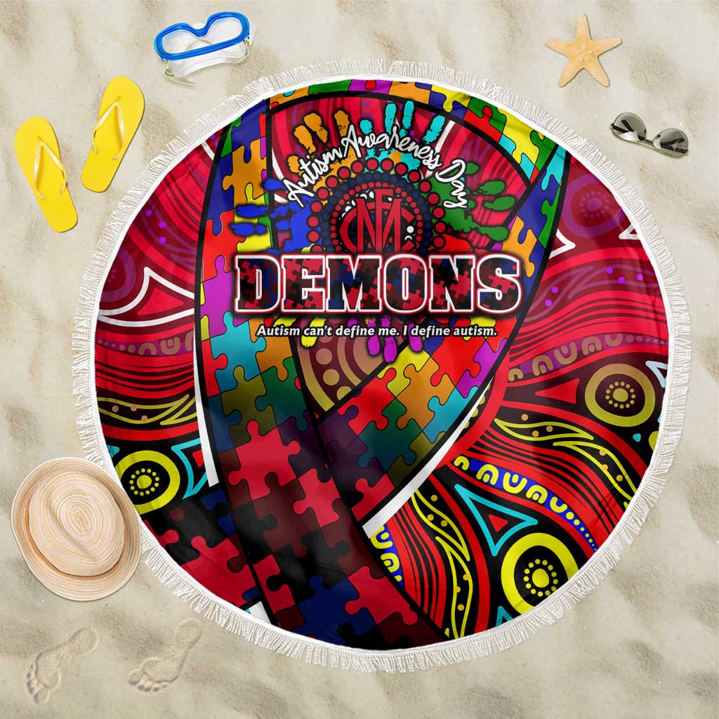 Autism Awareness Australia Melbourne Demons Beach Blanket Aboriginal Indigenous Art