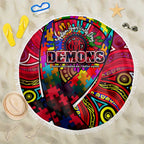 Autism Awareness Australia Melbourne Demons Beach Blanket Aboriginal Indigenous Art