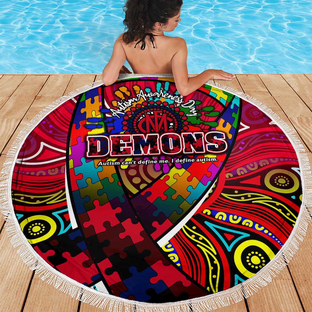 Autism Awareness Australia Melbourne Demons Beach Blanket Aboriginal Indigenous Art
