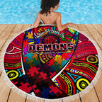 Autism Awareness Australia Melbourne Demons Beach Blanket Aboriginal Indigenous Art