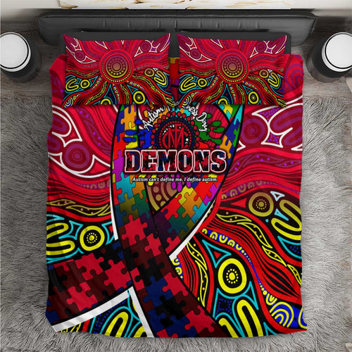 Autism Awareness Australia Melbourne Demons Bedding Set Aboriginal Indigenous Art