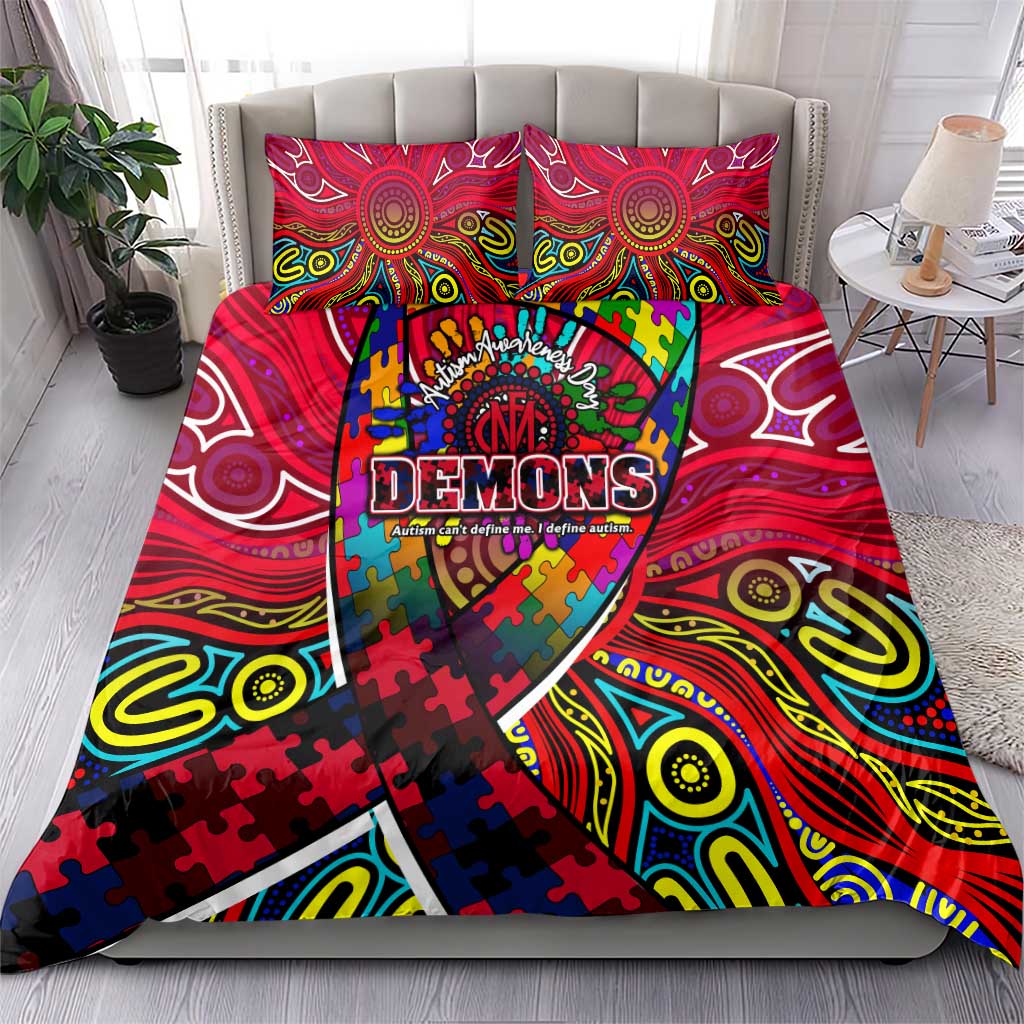 Autism Awareness Australia Melbourne Demons Bedding Set Aboriginal Indigenous Art
