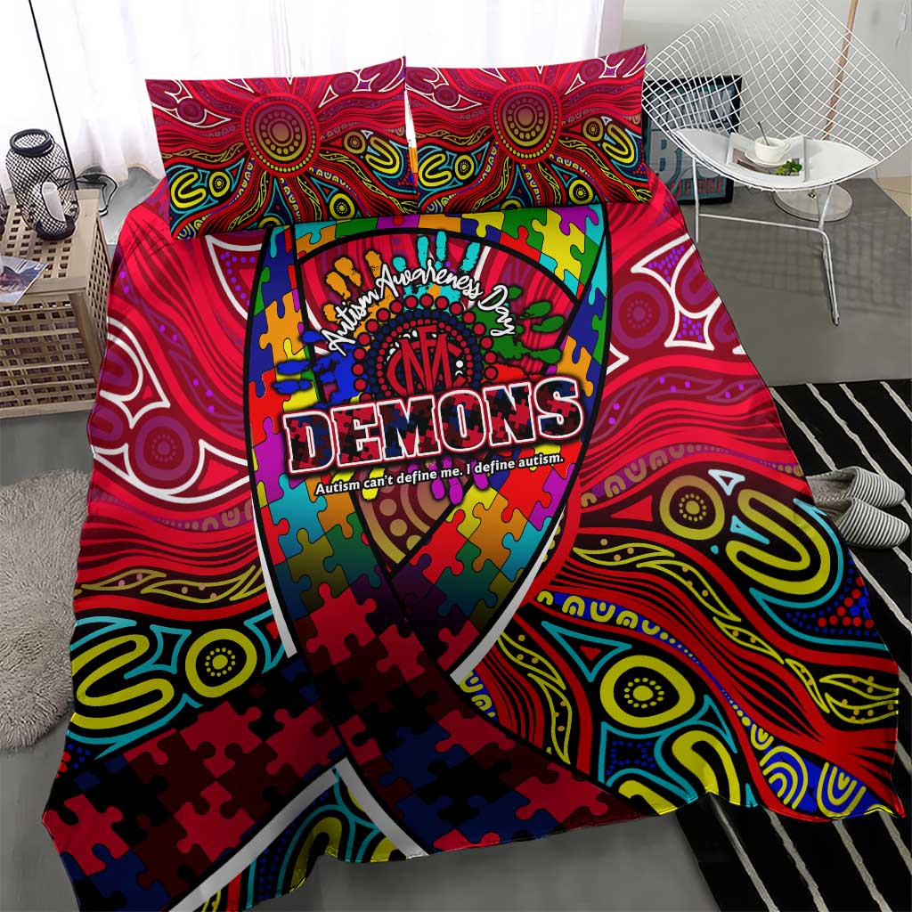 Autism Awareness Australia Melbourne Demons Bedding Set Aboriginal Indigenous Art