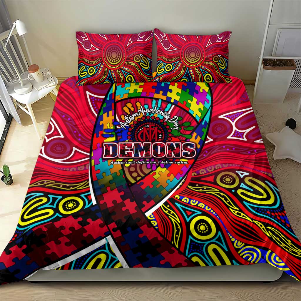 Autism Awareness Australia Melbourne Demons Bedding Set Aboriginal Indigenous Art
