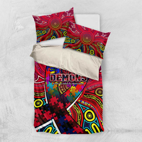 Autism Awareness Australia Melbourne Demons Bedding Set Aboriginal Indigenous Art