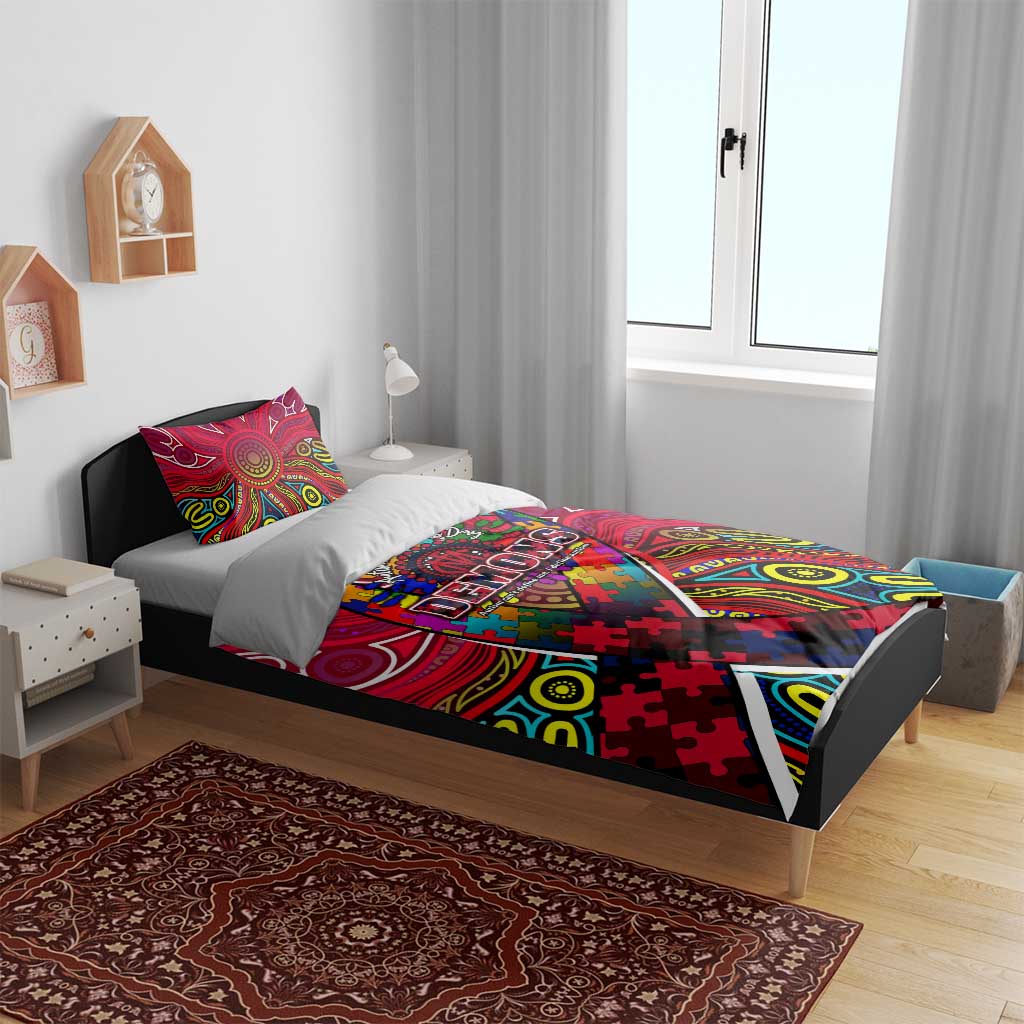 Autism Awareness Australia Melbourne Demons Bedding Set Aboriginal Indigenous Art