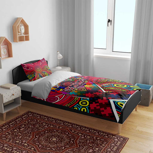 Autism Awareness Australia Melbourne Demons Bedding Set Aboriginal Indigenous Art
