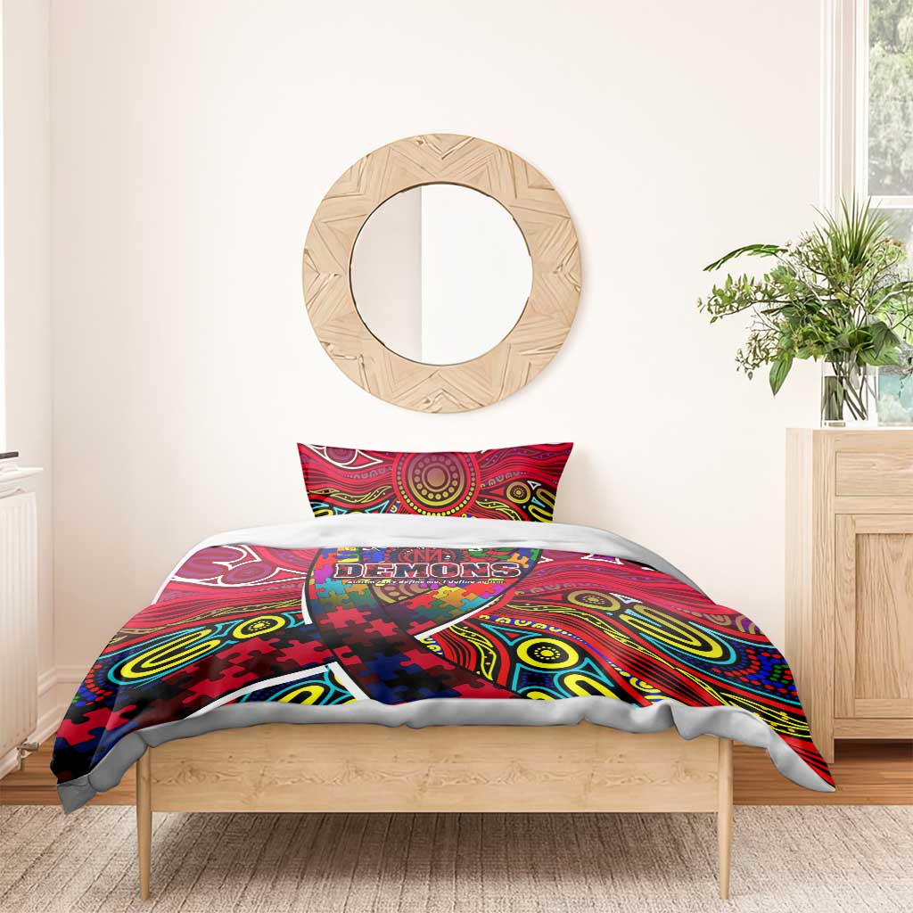 Autism Awareness Australia Melbourne Demons Bedding Set Aboriginal Indigenous Art