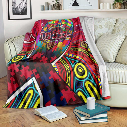 Autism Awareness Australia Melbourne Demons Blanket Aboriginal Indigenous Art