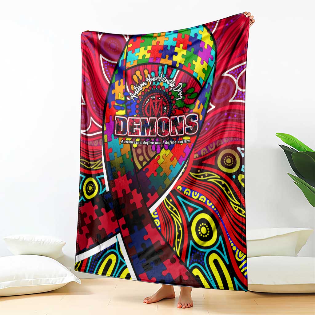 Autism Awareness Australia Melbourne Demons Blanket Aboriginal Indigenous Art