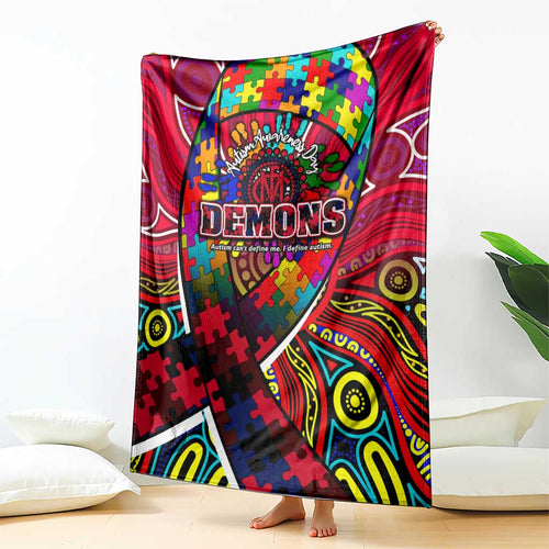 Autism Awareness Australia Melbourne Demons Blanket Aboriginal Indigenous Art