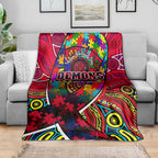 Autism Awareness Australia Melbourne Demons Blanket Aboriginal Indigenous Art
