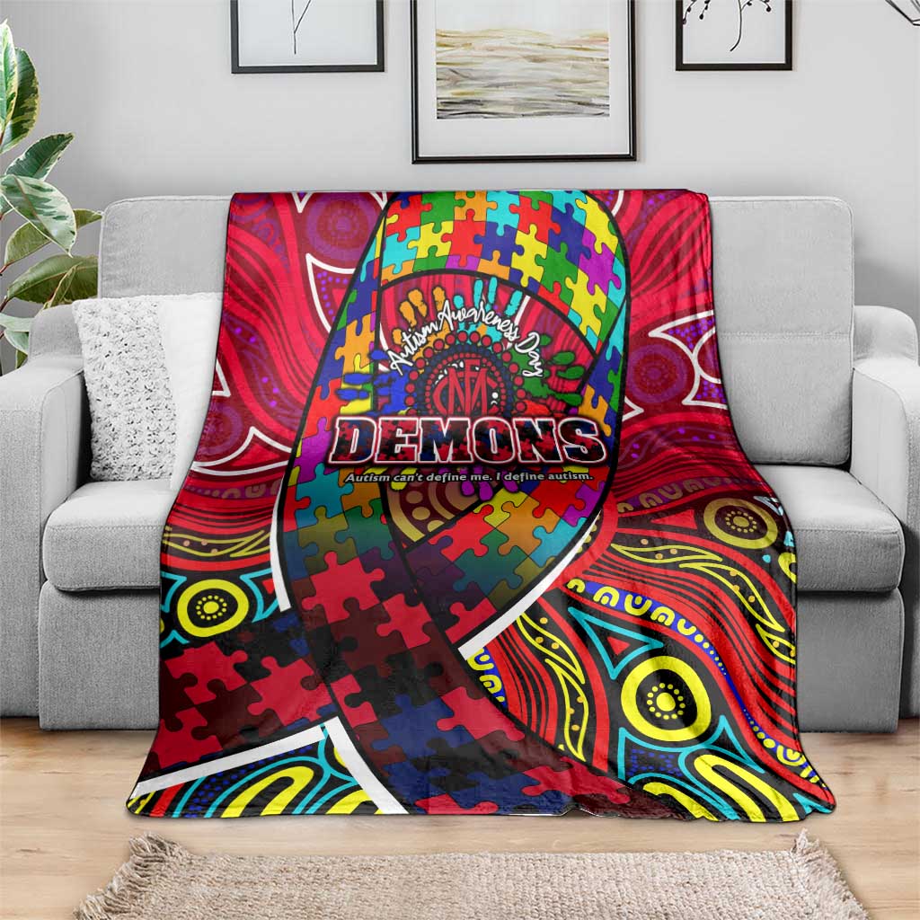 Autism Awareness Australia Melbourne Demons Blanket Aboriginal Indigenous Art