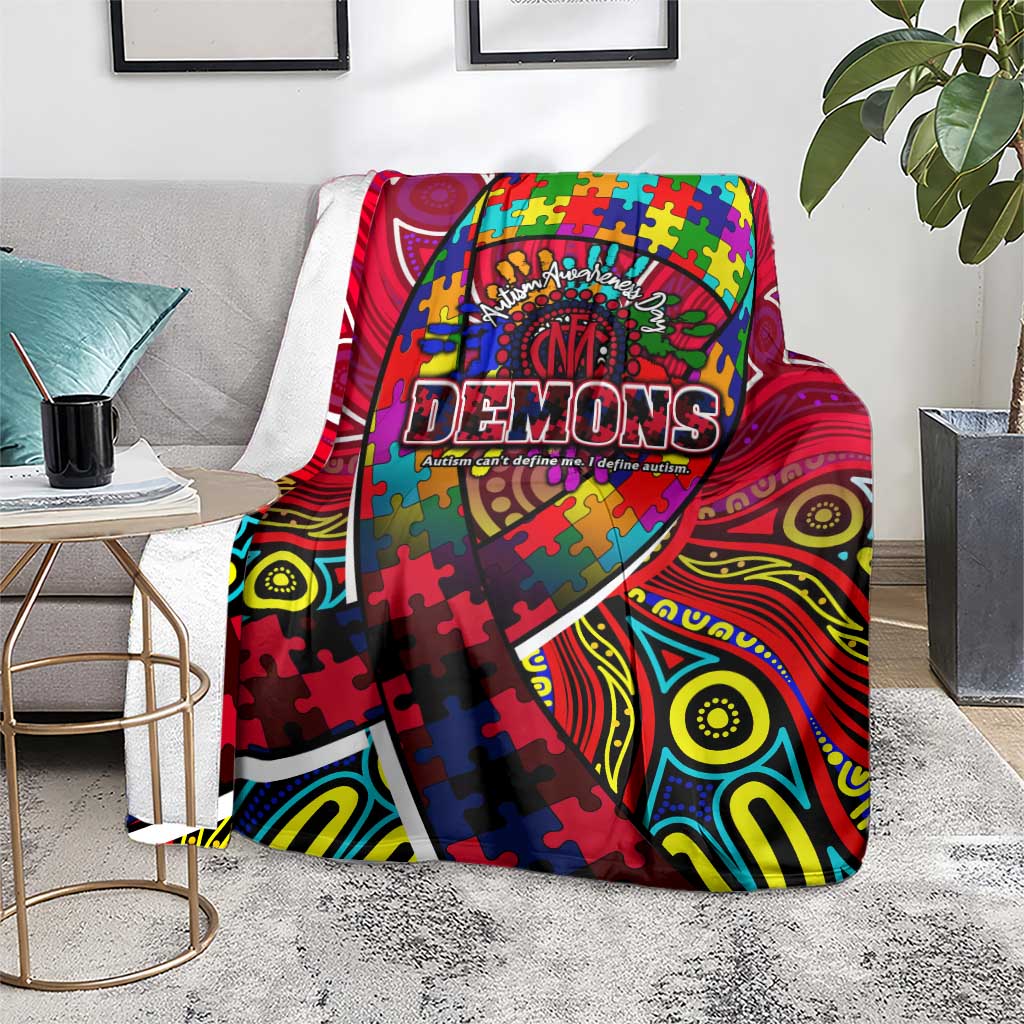 Autism Awareness Australia Melbourne Demons Blanket Aboriginal Indigenous Art