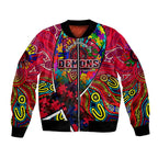 Autism Awareness Australia Melbourne Demons Bomber Jacket Aboriginal Indigenous Art