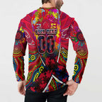 Autism Awareness Australia Melbourne Demons Button Sweatshirt Aboriginal Indigenous Art
