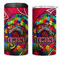 Autism Awareness Australia Melbourne Demons 4 in 1 Can Cooler Tumbler Aboriginal Indigenous Art