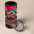 Autism Awareness Australia Melbourne Demons 4 in 1 Can Cooler Tumbler Aboriginal Indigenous Art