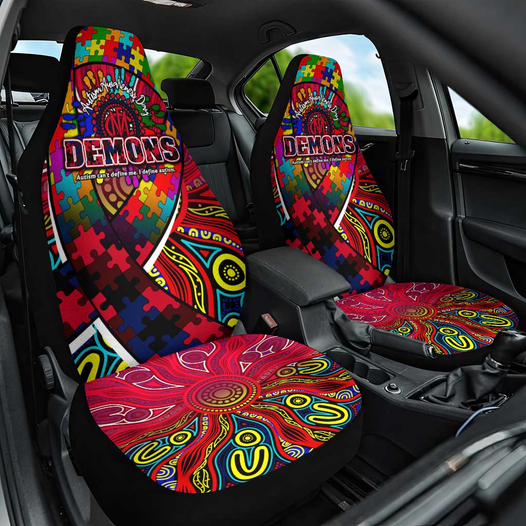 Autism Awareness Australia Melbourne Demons Car Seat Cover Aboriginal Indigenous Art