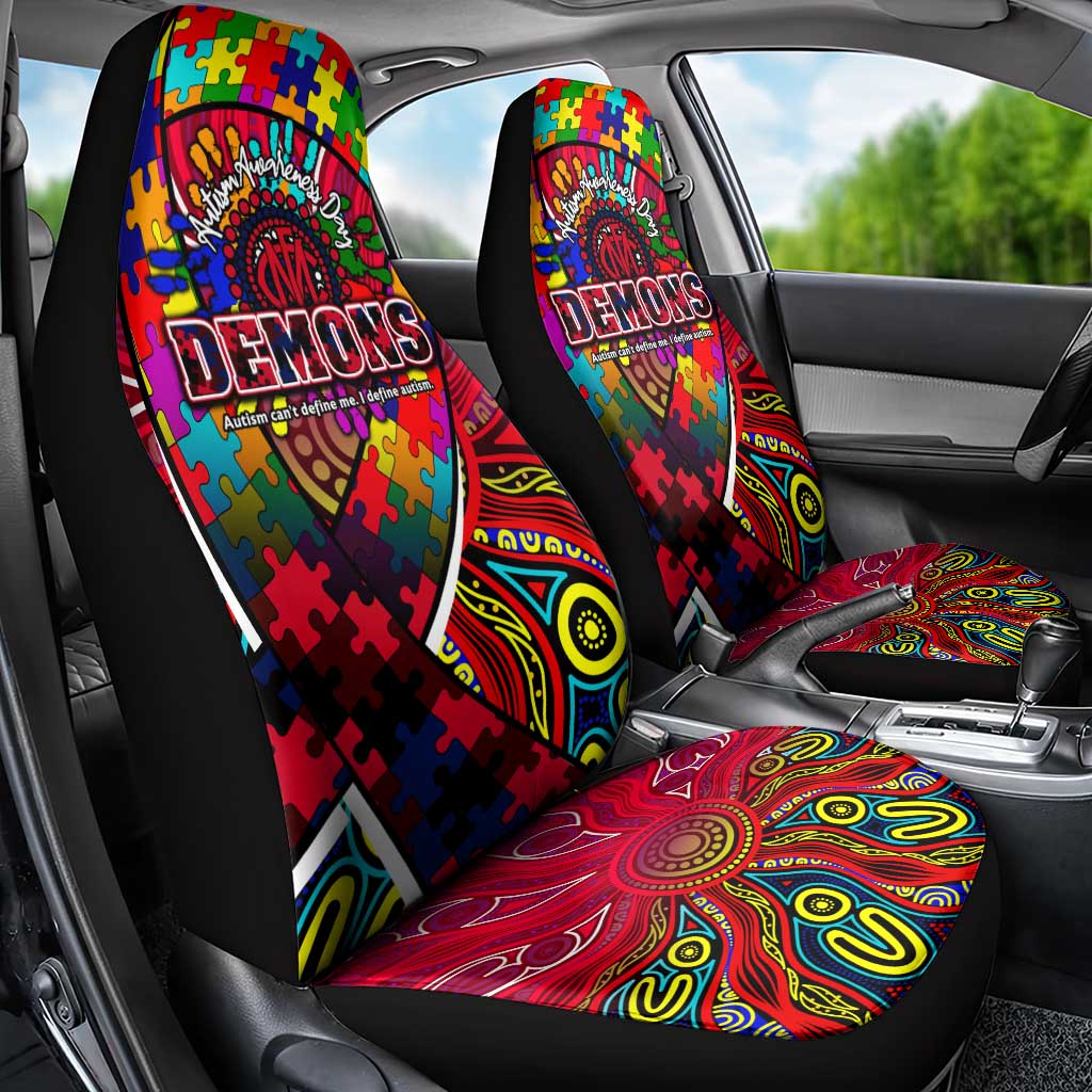 Autism Awareness Australia Melbourne Demons Car Seat Cover Aboriginal Indigenous Art