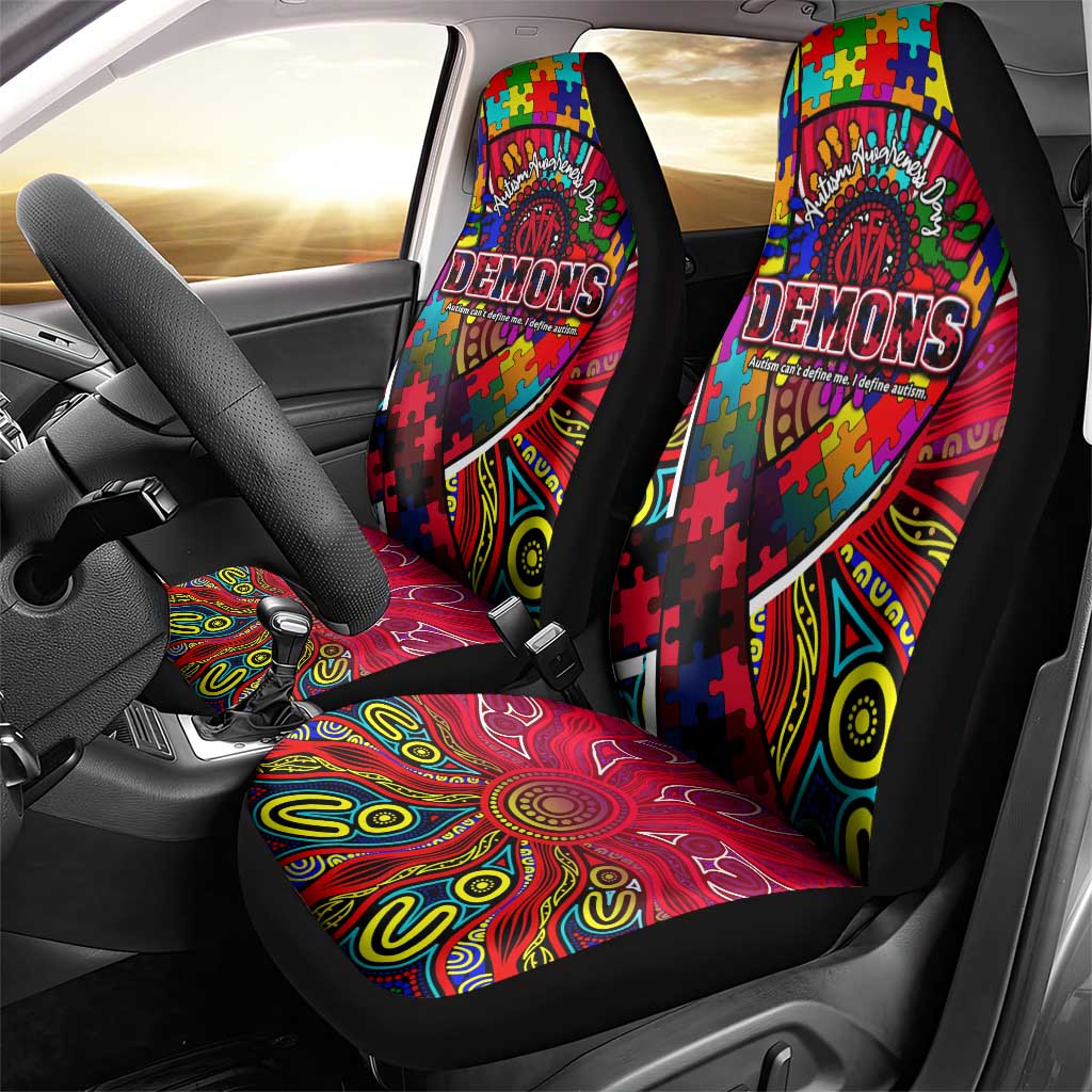 Autism Awareness Australia Melbourne Demons Car Seat Cover Aboriginal Indigenous Art