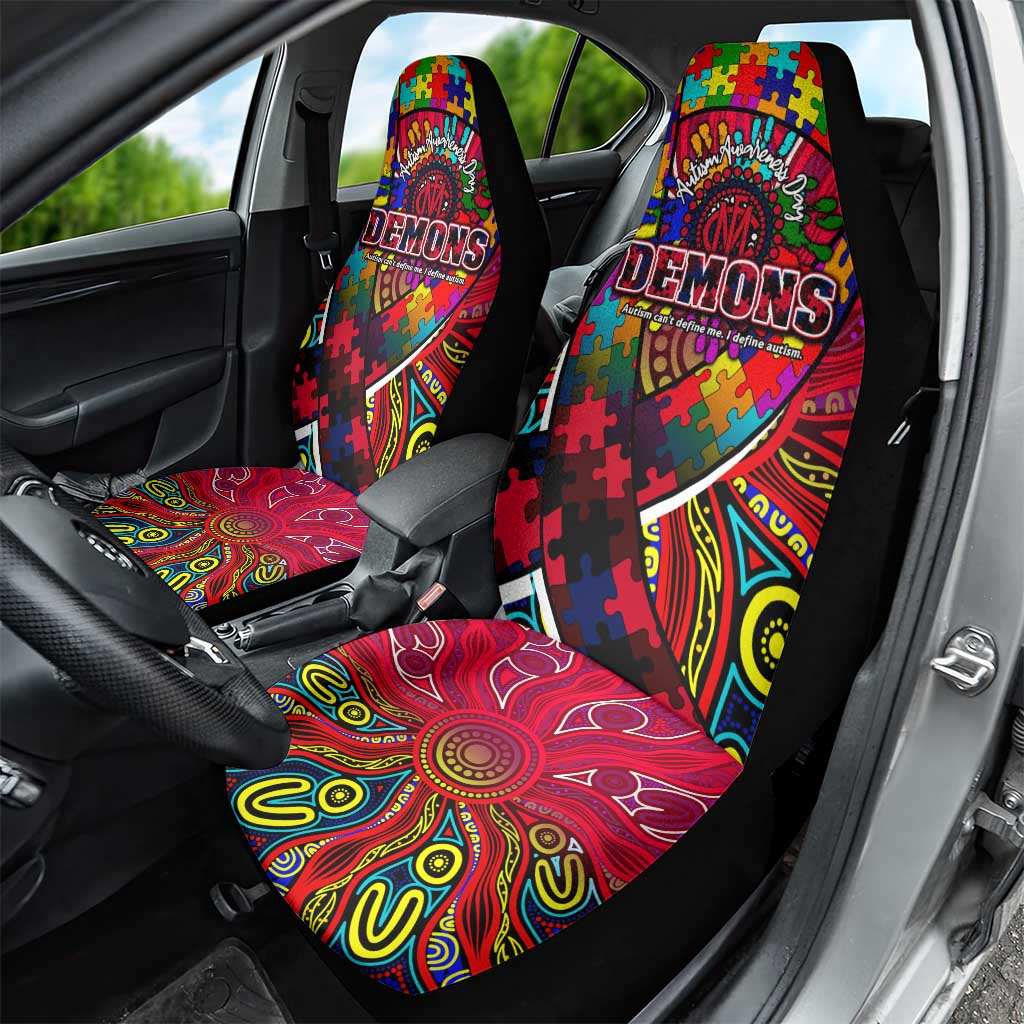 Autism Awareness Australia Melbourne Demons Car Seat Cover Aboriginal Indigenous Art