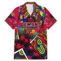 Autism Awareness Australia Melbourne Demons Family Matching Mermaid Dress and Hawaiian Shirt Aboriginal Indigenous Art