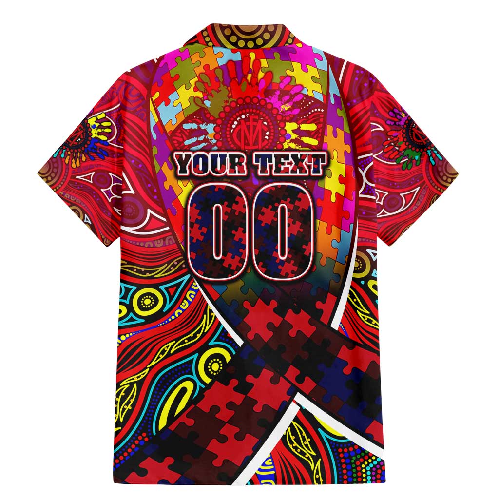 Autism Awareness Australia Melbourne Demons Family Matching Mermaid Dress and Hawaiian Shirt Aboriginal Indigenous Art