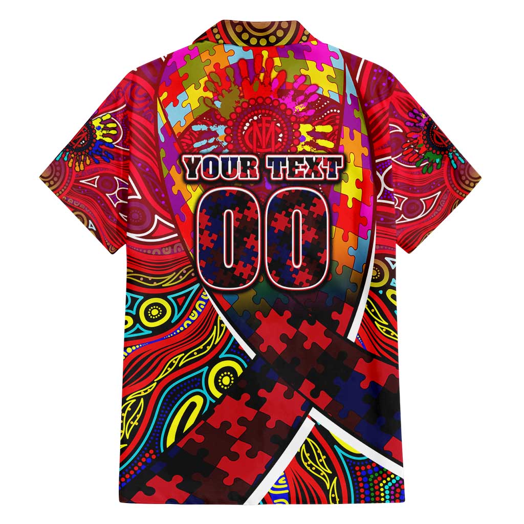 Autism Awareness Australia Melbourne Demons Family Matching Summer Maxi Dress and Hawaiian Shirt Aboriginal Indigenous Art
