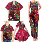 Autism Awareness Australia Melbourne Demons Family Matching Tank Maxi Dress and Hawaiian Shirt Aboriginal Indigenous Art