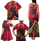 Autism Awareness Australia Melbourne Demons Family Matching Tank Maxi Dress and Hawaiian Shirt Aboriginal Indigenous Art