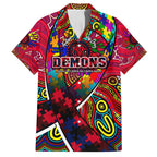 Autism Awareness Australia Melbourne Demons Family Matching Tank Maxi Dress and Hawaiian Shirt Aboriginal Indigenous Art