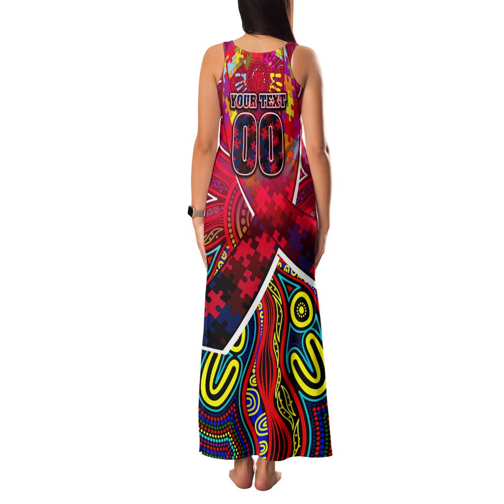 Autism Awareness Australia Melbourne Demons Family Matching Tank Maxi Dress and Hawaiian Shirt Aboriginal Indigenous Art