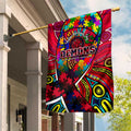 Autism Awareness Australia Melbourne Demons Garden Flag Aboriginal Indigenous Art