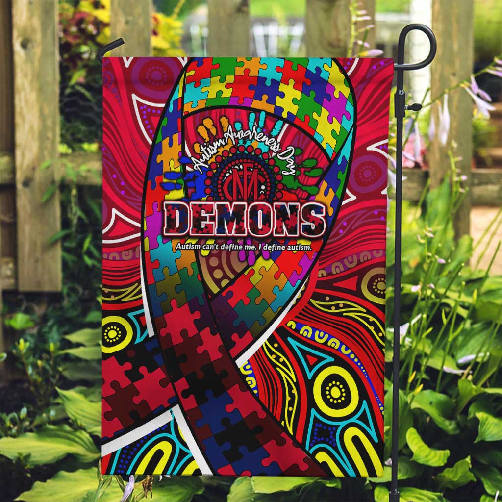 Autism Awareness Australia Melbourne Demons Garden Flag Aboriginal Indigenous Art