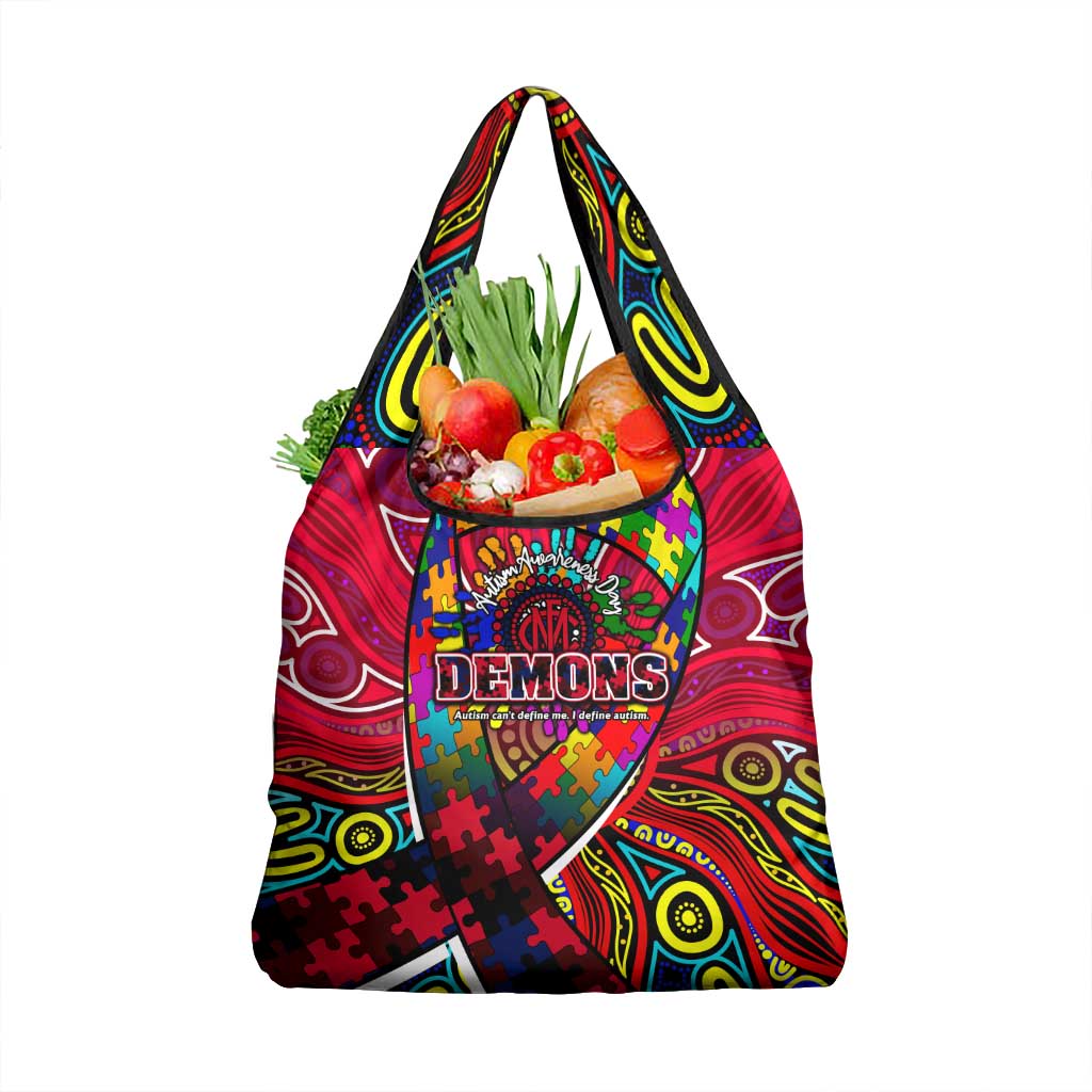 Autism Awareness Australia Melbourne Demons Grocery Bag Aboriginal Indigenous Art