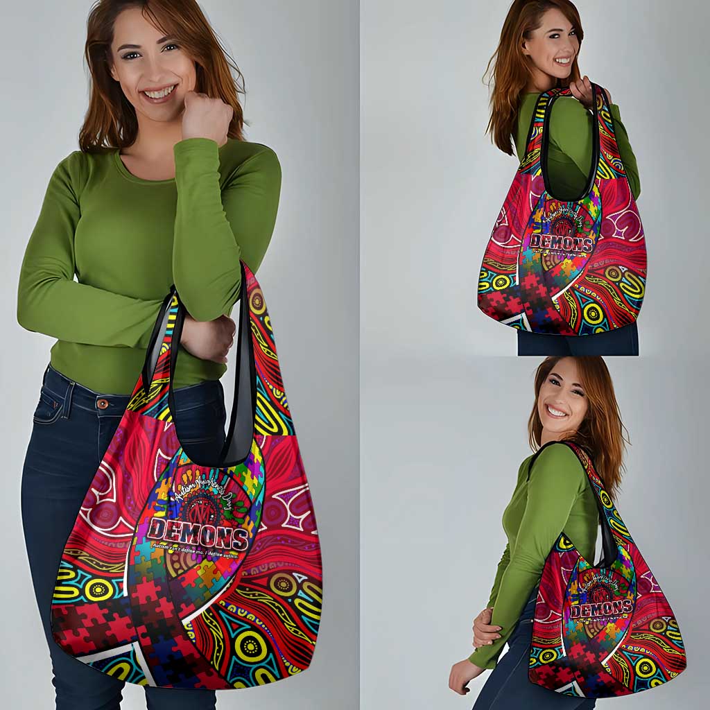 Autism Awareness Australia Melbourne Demons Grocery Bag Aboriginal Indigenous Art