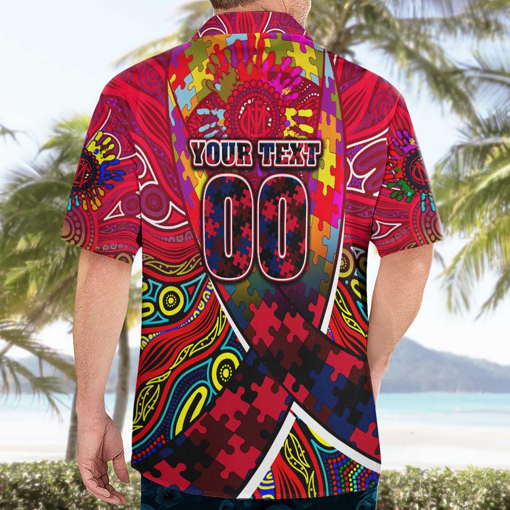 Autism Awareness Australia Melbourne Demons Hawaiian Shirt Aboriginal Indigenous Art